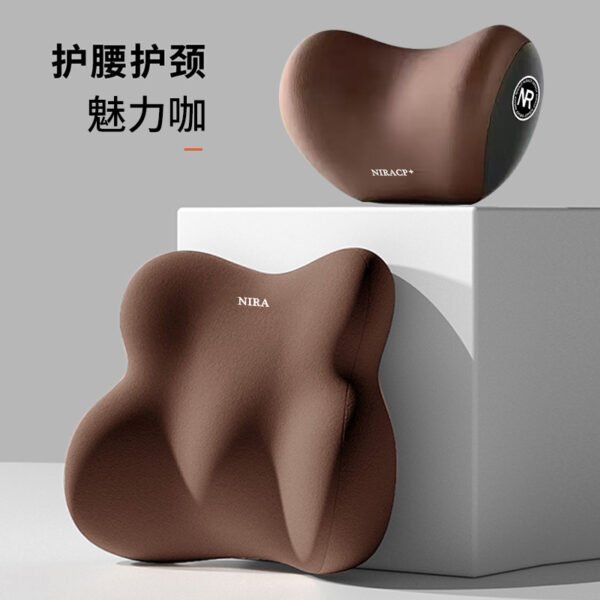 Coussin lombaire + appuie-tête mémoire de forme, compatible toute