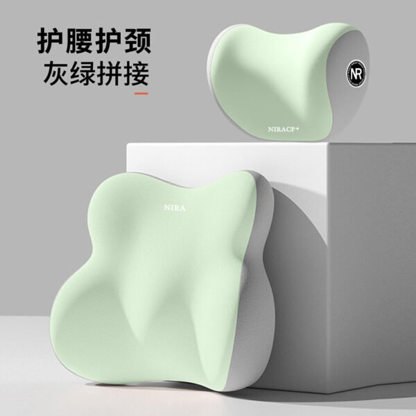 Coussin lombaire + appuie-tête mémoire de forme, compatible toute