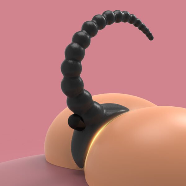 Plug Anal vibrant avec perles de traction gode